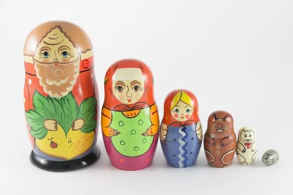 Nesting Dolls on the fairy tale The Turnip — Stock Photo, Image