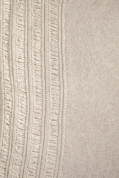 Motif vertical sur un tissu de laine tricoté crème — Photo