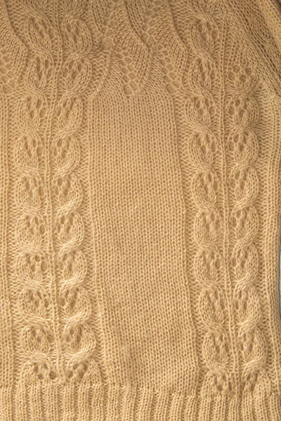 Tecido de lã amarelo com um padrão — Fotografia de Stock