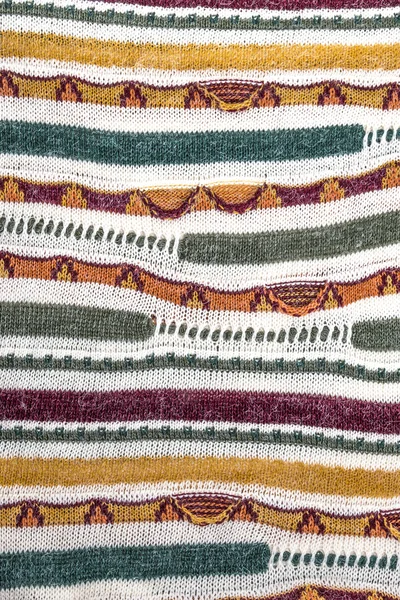 Texture woolen fabric with multi-colored striped pattern — Stock Photo, Image