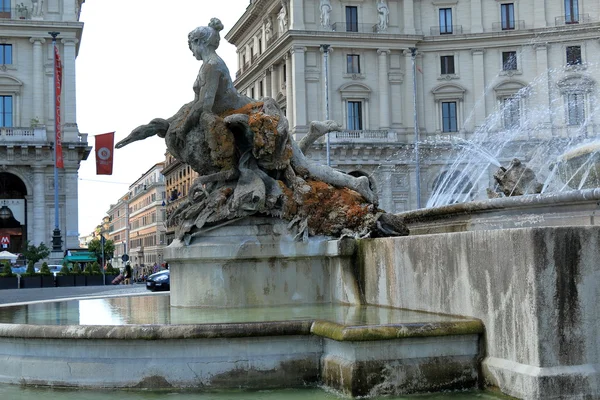 Rzeźba Fontana delle Naiadi w Rzym, Włochy — Zdjęcie stockowe