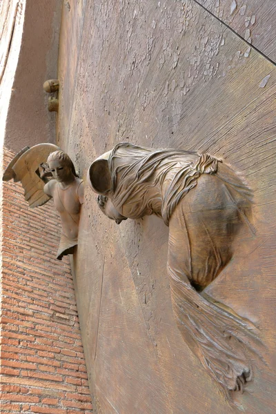 Detail of gate basilica Santa Maria degli Angeli e dei Martiri — Stock Photo, Image
