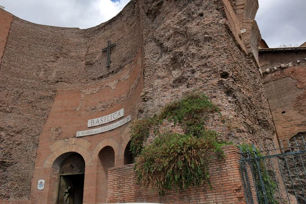 Detail van de Basilica di Santa Maria degli Angeli e dei Martiri Stockfoto