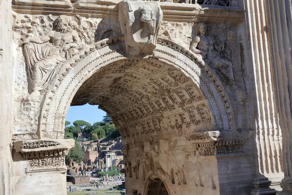 Detalhes de Septímio Severo Arco em Roma — Fotografia de Stock