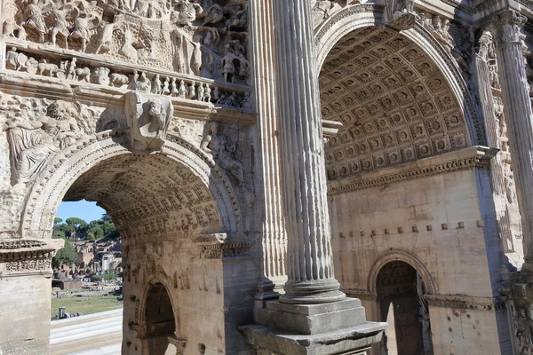 Details of Septimius Severus Arch in Rome — Stock Photo, Image