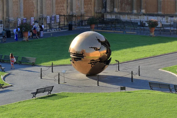 Modern installation Sphere within Sphere by Arnaldo Pomodoro