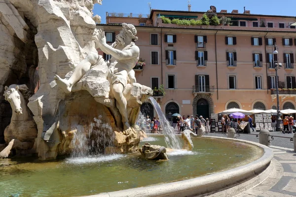 Detalhes da Fonte dos quatro Rios. Roma, Itália — Fotografia de Stock