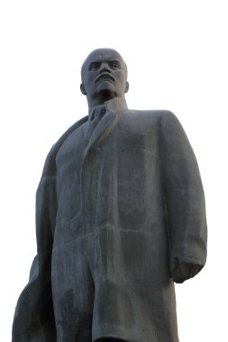 Pyatigorsk, Rusya. Lenin anıt üzerinde beyaz bir adam izole