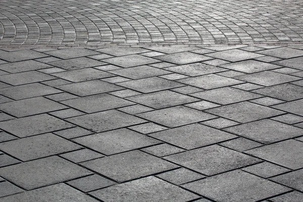 Sidewalk made of gray blocks, background — Stock Photo, Image