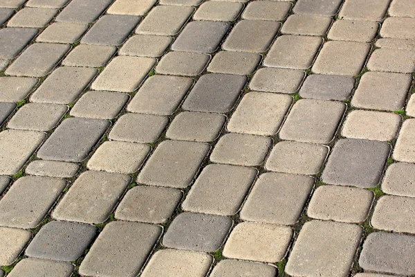 O pavimento de blocos de pedra amarela — Fotografia de Stock