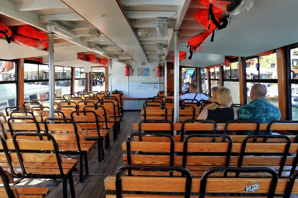 Interior of the passenger boat in Venice, Italy — Stock Photo, Image
