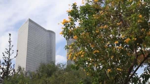 View of Azrieli Tower — Stock Video