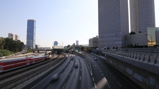 Tráfego rodoviário de Tel aviv — Vídeo de Stock