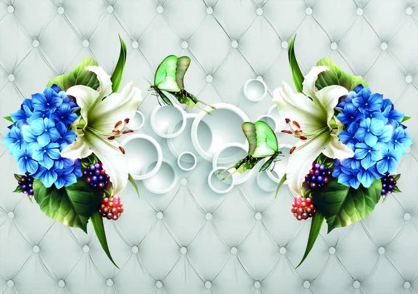 3D abstraction background wallpaper for walls. Beautiful flower background 3D wallpaper