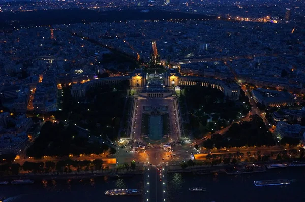 Panoramic Night View Eiffel Tower — Stock Photo, Image