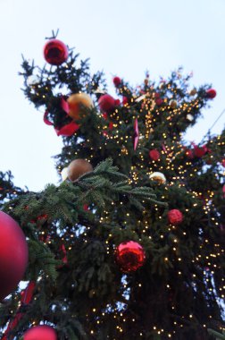 Sokakta yeni bir yıl ağacı