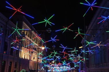 Bir şekilde dekore edilmiş Moskova Merkezi