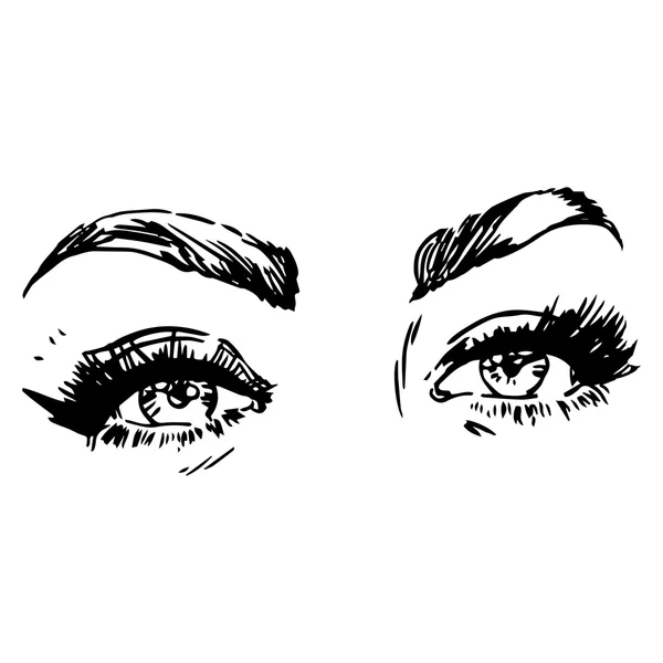 Черно-белая модная иллюстрация глазами — стоковый вектор