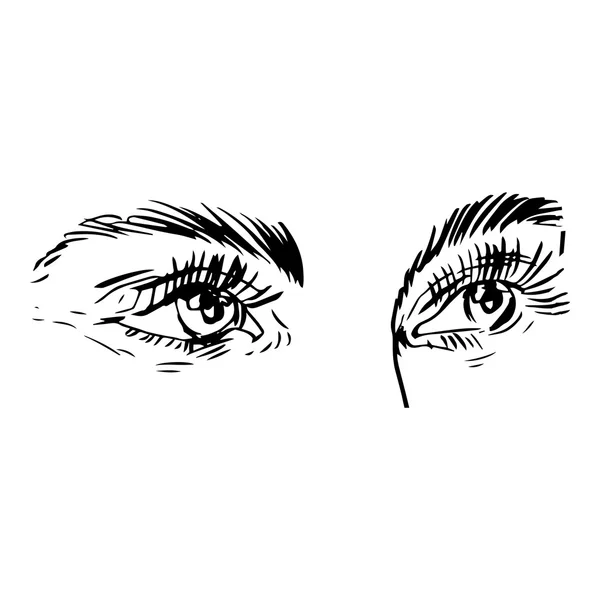 Ilustración de moda en blanco y negro con ojo — Vector de stock