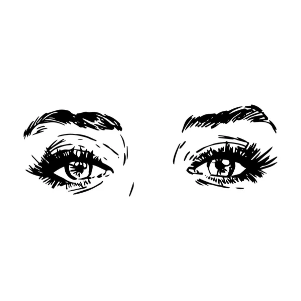 Ilustración de moda en blanco y negro con ojo — Vector de stock