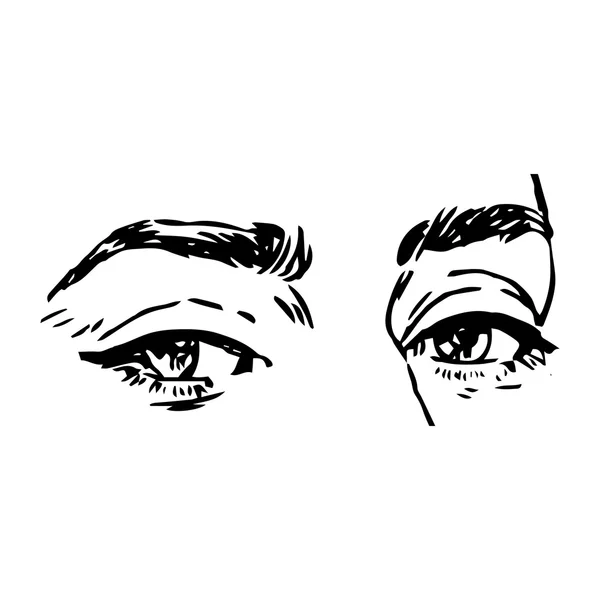 Černé a bílé módní ilustrace s okem — Stockový vektor