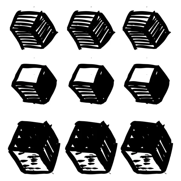 Colección de tinta dibujada a mano — Archivo Imágenes Vectoriales