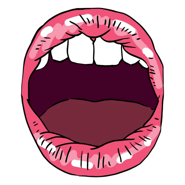 Mode vecteur dessiné à la main lèvres femelles — Image vectorielle