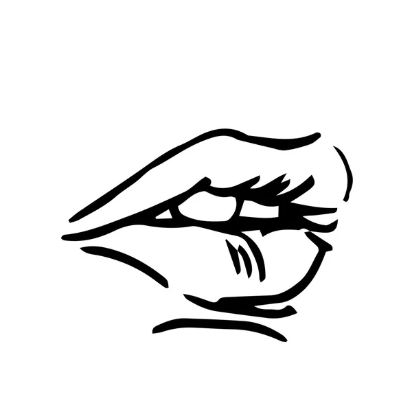 Мода Векторна рука намальована жіночі губи — стоковий вектор