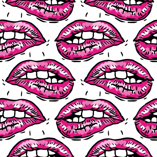 Fashion vector hand drawn female lips — Stock Vector