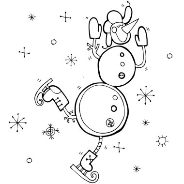 Vektör mutlu yeni yıl el çizilen illüstrasyon