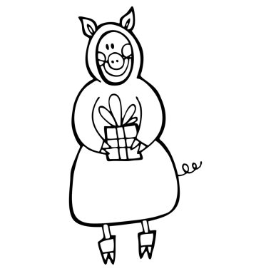 Vektör mutlu yeni yıl el çizilen illüstrasyon