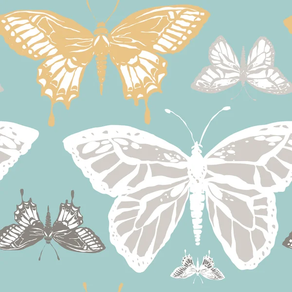 Vectorillustratie met magic hand getekende vlinder — Stockvector