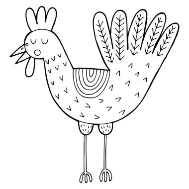 resimde çizilmiş bir köyde atı ile.