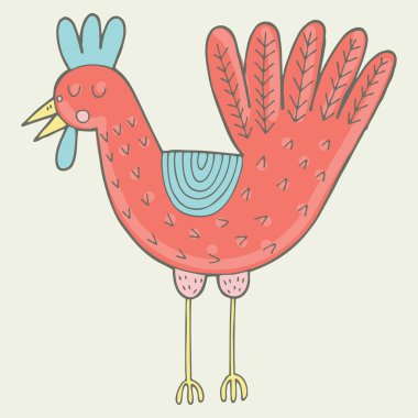 resimde çizilmiş bir köyde atı ile.