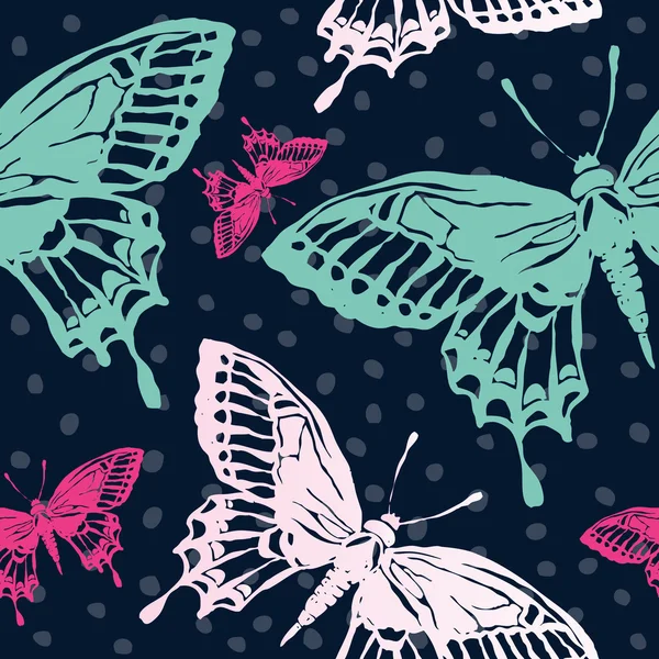 Ilustración vectorial con mariposa mágica dibujada a mano — Archivo Imágenes Vectoriales