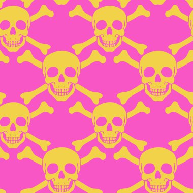 Vektör Dikişsiz desen renk kafatasları ile