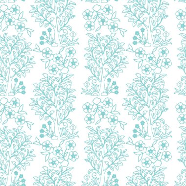 Vintage Vektör el-etnik doğu çiçek süsü ile dikişsiz desen çizilmiş