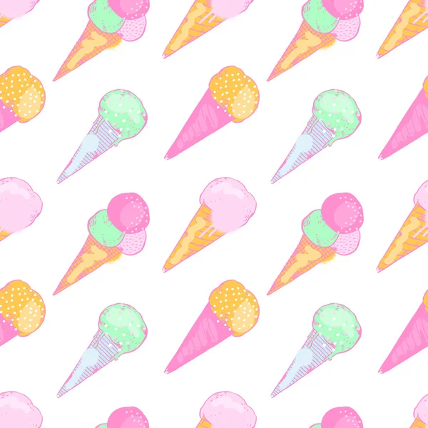 Vektör çizim şirin çizilmiş dondurma ile