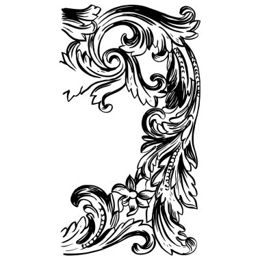 Soyut çiçek Barok süsleme