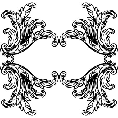 Soyut çiçek Barok süsleme