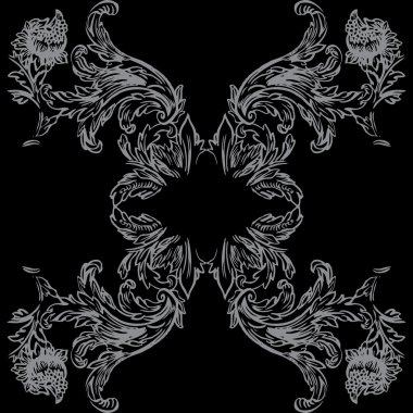 Soyut çiçek Barok süsleme