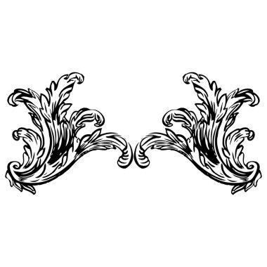 Soyut çiçek Barok süsleme