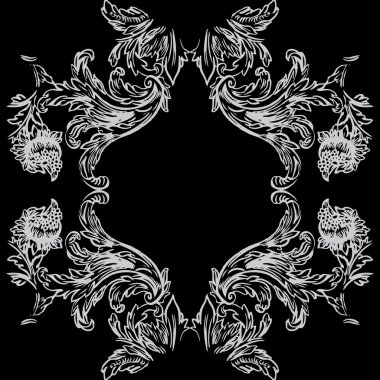 Soyut çiçek Barok süsleme