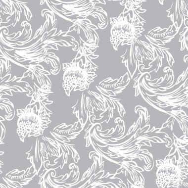 Soyut çiçek Barok süsleme