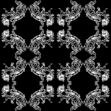 Soyut çiçek Barok süsleme