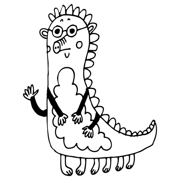 Mignon dessin animé gribouille monstre — Image vectorielle