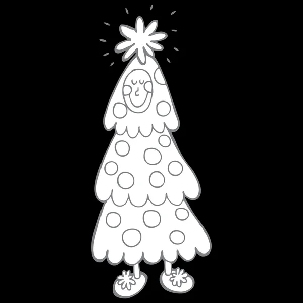 Cute masquerade christmas tree — Stockvector