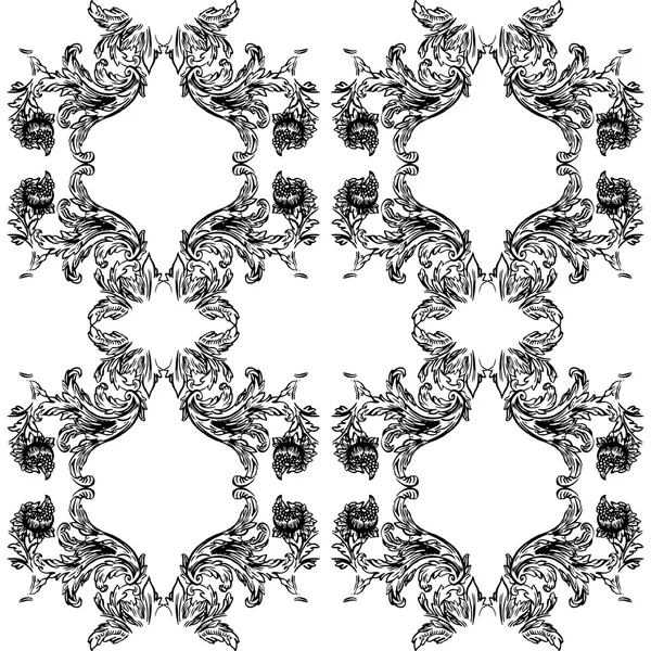Abstrait Ornement baroque floral — Image vectorielle