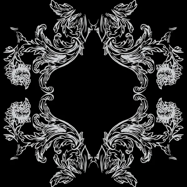 Adorno barroco floral abstracto — Vector de stock