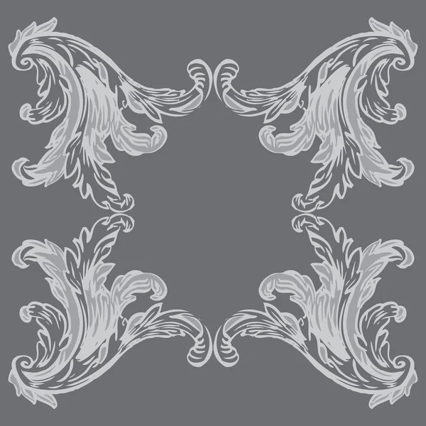 Adorno barroco floral abstracto — Vector de stock